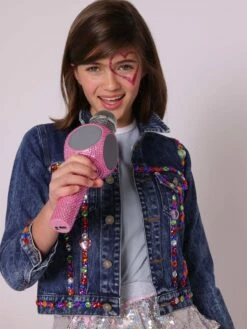 Bling Karaoke Mic Silver - Now Limited Edition Pink