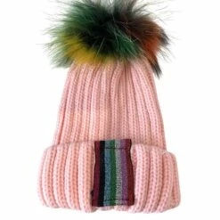 Metallic Rainbow Stripe Beanie -Clothing Shop accessories metallic rainbow stripe beanie lola the boys 16013525614694