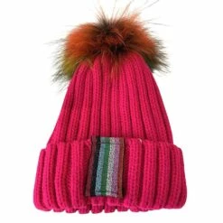 Metallic Rainbow Stripe Beanie -Clothing Shop accessories metallic rainbow stripe beanie lola the boys 16013525647462