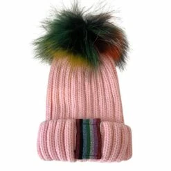Metallic Rainbow Stripe Beanie -Clothing Shop accessories metallic rainbow stripe beanie lola the boys 16013525745766
