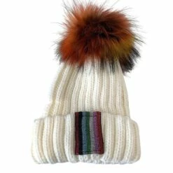 Metallic Rainbow Stripe Beanie -Clothing Shop accessories metallic rainbow stripe beanie lola the boys 16013525811302