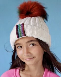 Clothing Shop 45 Metallic Rainbow Stripe Beanie