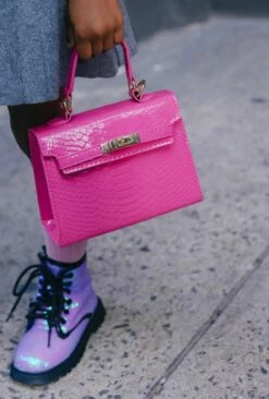 Mini Faux Croc Purse With Horse -Clothing Shop accessories mini faux croc purse with horse lola the boys 29686615277670