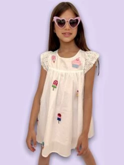 All About Beaded Ice Cream Ruffle Dress -Clothing Shop all about beaded ice cream ruffle dress lola the boys 28993604321382
