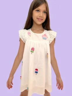All About Beaded Ice Cream Ruffle Dress -Clothing Shop all about beaded ice cream ruffle dress lola the boys 28993633058918