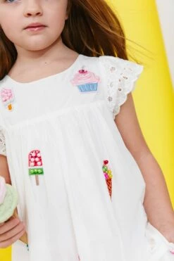 All About Beaded Ice Cream Ruffle Dress -Clothing Shop all about beaded ice cream ruffle dress lola the boys 29500271296614
