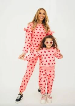 Womens Strawberry Ruffle Joggers Set -Clothing Shop apparel accessories womens strawberry ruffle joggers set lola the boys 29500176072806