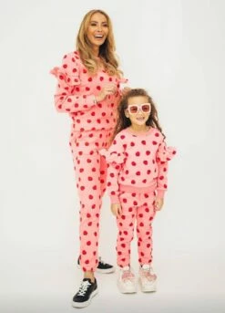 Womens Strawberry Ruffle Joggers Set -Clothing Shop apparel accessories womens strawberry ruffle joggers set lola the boys 29500176105574