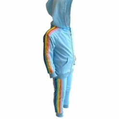 Baby Blue Rainbow Sequin Joggers Set -Clothing Shop baby blue rainbow sequin joggers set lola the boys 28861175136358