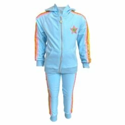 Clothing Shop -Clothing Shop baby blue rainbow sequin joggers set lola the boys 28861175300198