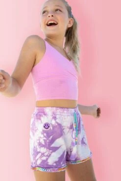 Tie Dye Beaded Gem Shorts