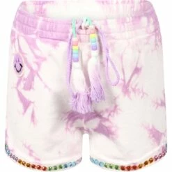 Tie Dye Beaded Gem Shorts -Clothing Shop bottoms tie dye beaded gem shorts lola the boys 29619030818918