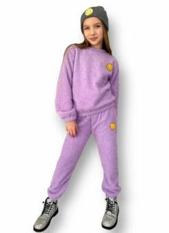 Bright Smiley Fuzzy Set Lavender -Clothing Shop bright smiley fuzzy set lavender lola the boys 29345196376166
