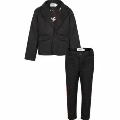 Dark Gray Tiger Suit Set -Clothing Shop dark gray tiger suit set lola the boys 29618423038054