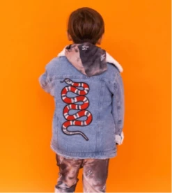 Denim Snake Sherpa Jacket -Clothing Shop denim denim snake sherpa jacket lola the boys 28432907239526