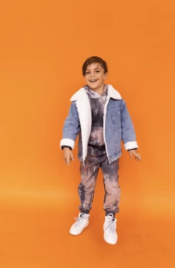 Denim Snake Sherpa Jacket -Clothing Shop denim denim snake sherpa jacket lola the boys 28432907305062