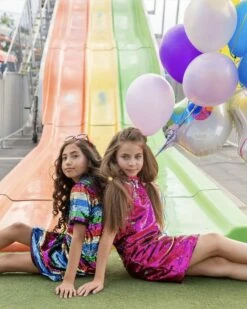 Chasing Rainbow Dress -Clothing Shop dress chasing rainbows sequin party dress lola the boys 28321475723366