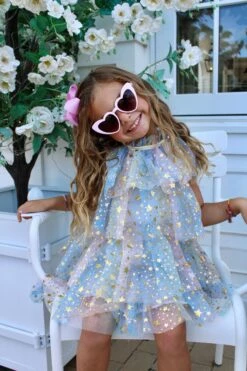 Pastel Stars Dress -Clothing Shop dress pastel stars dress lola the boys 29148842688614