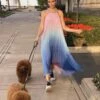 Women's Watercolor Maxi Dress