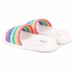Glitter Rainbow Slides -Clothing Shop footwear glitter rainbow slides lola the boys 29618476646502