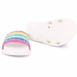 Glitter Rainbow Slides -Clothing Shop footwear glitter rainbow slides lola the boys 29618476941414