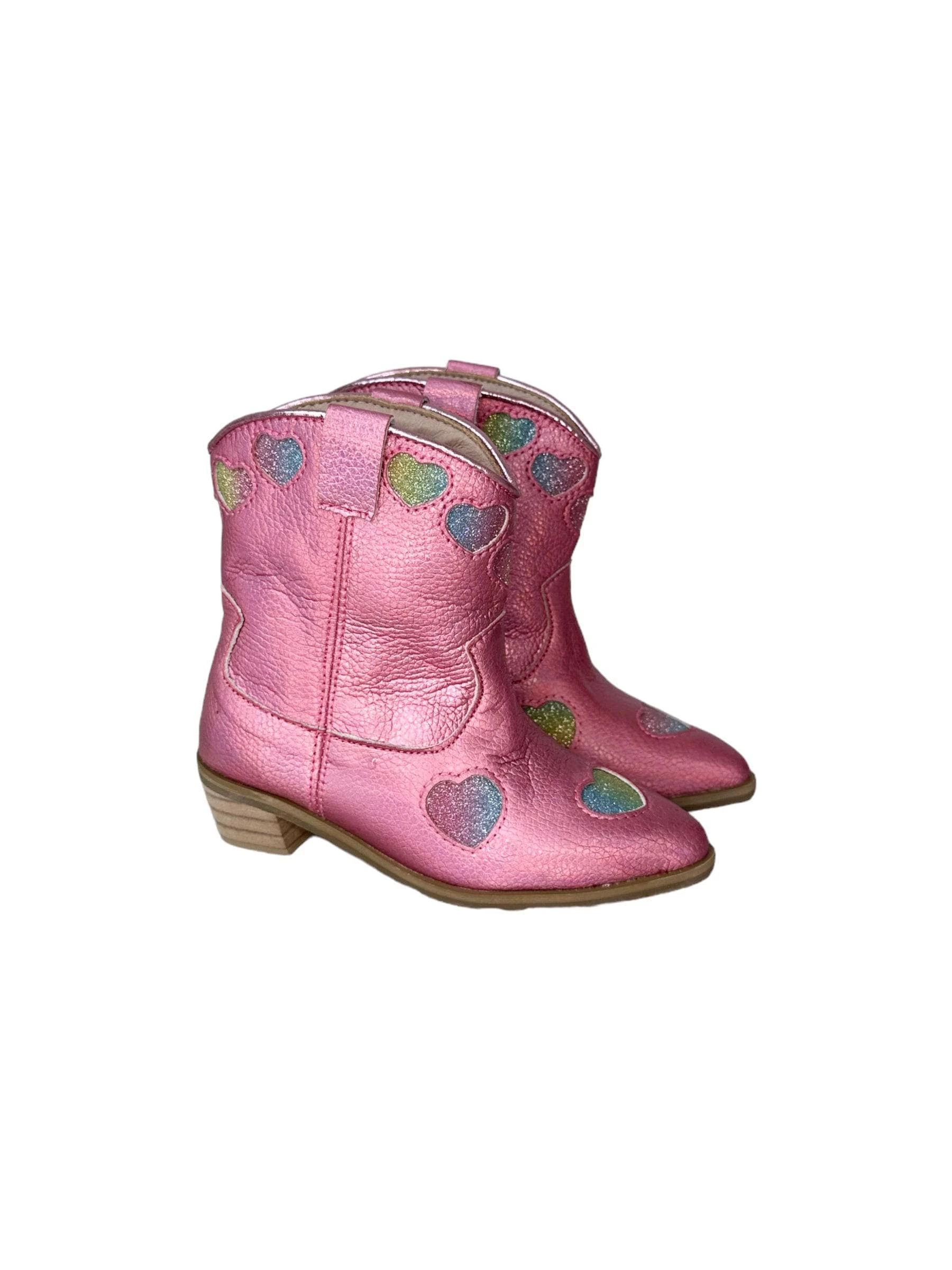 Pink Iridescent Heart Cowgirl Boots 4 Pink Iridescent Heart Cowgirl Boots - Image 4