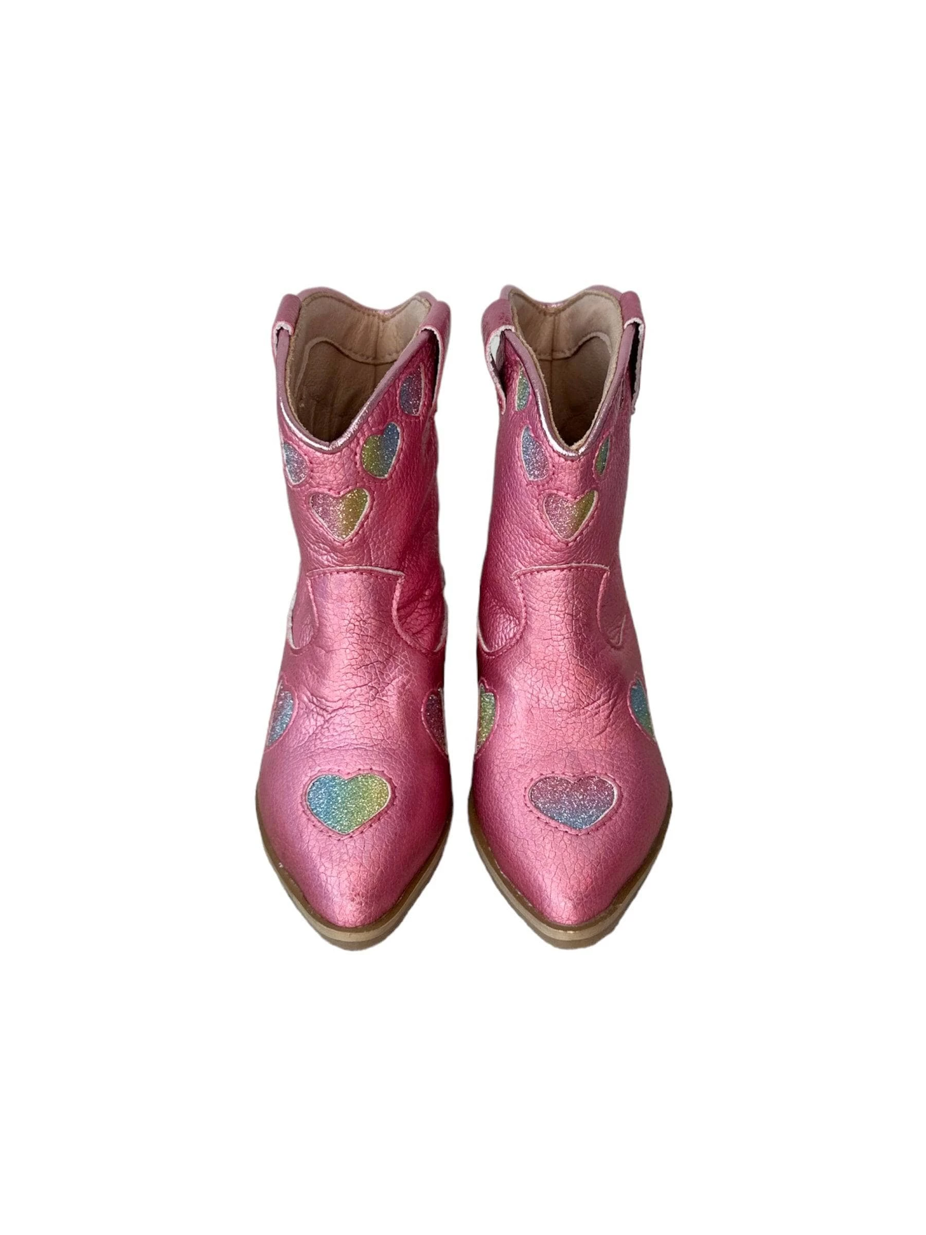 Pink Iridescent Heart Cowgirl Boots 6 Pink Iridescent Heart Cowgirl Boots - Image 6