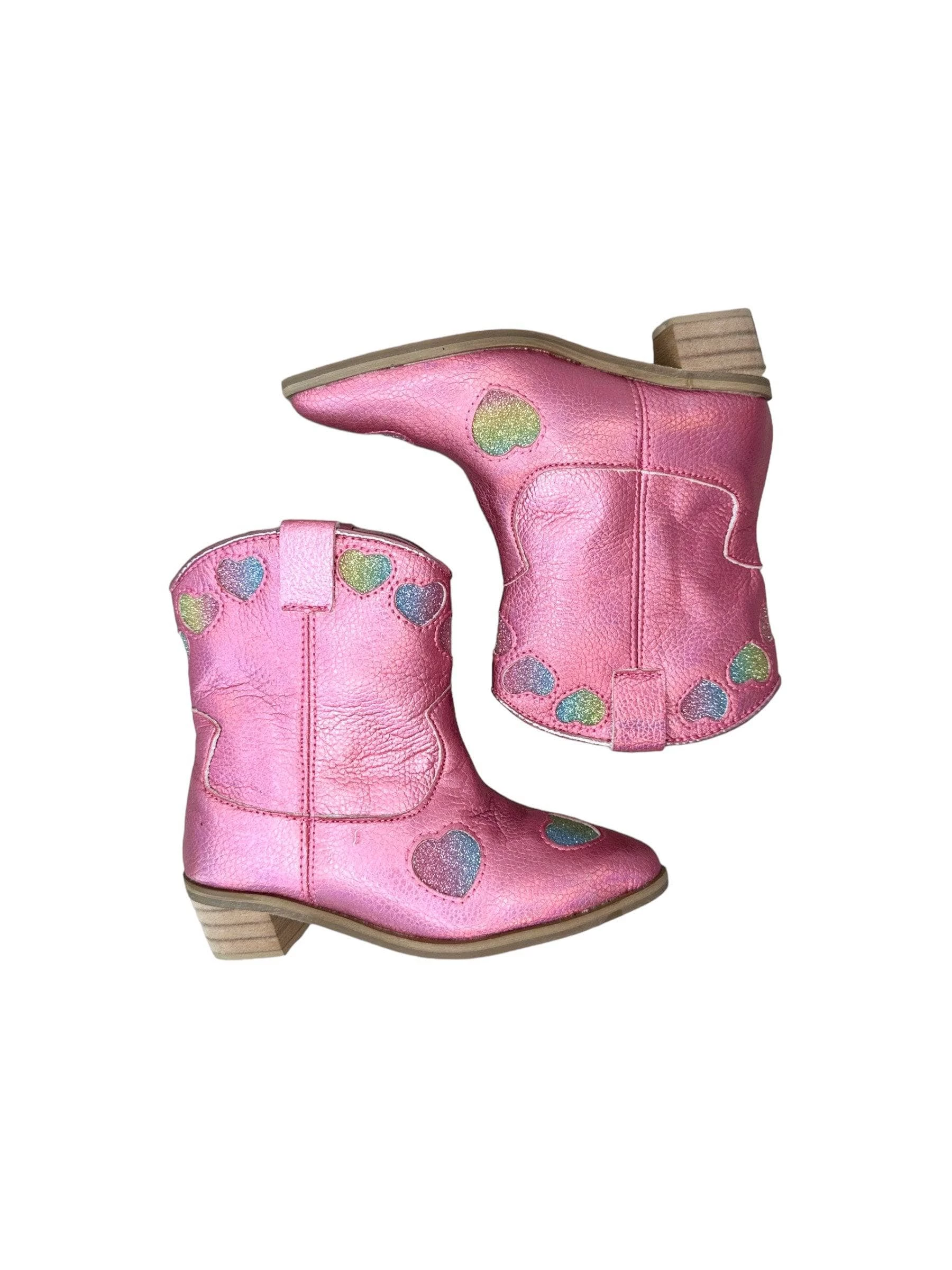 Pink Iridescent Heart Cowgirl Boots 5 Pink Iridescent Heart Cowgirl Boots - Image 5