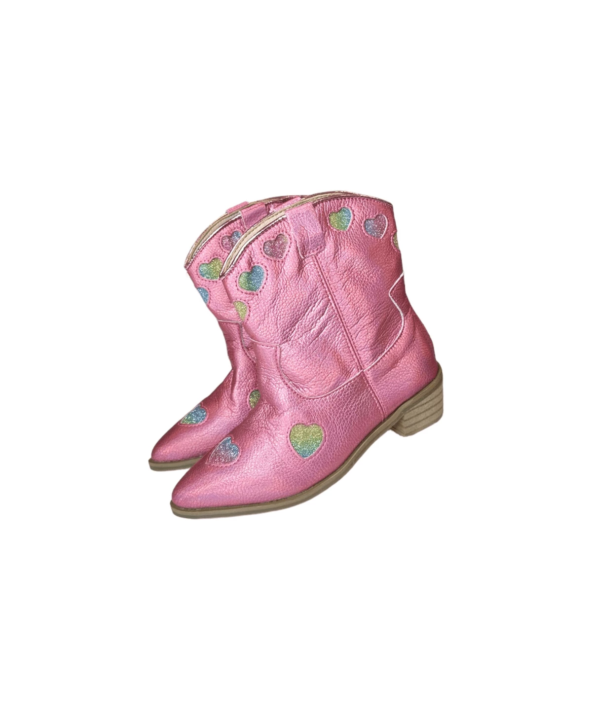 Pink Iridescent Heart Cowgirl Boots 3 Pink Iridescent Heart Cowgirl Boots - Image 3