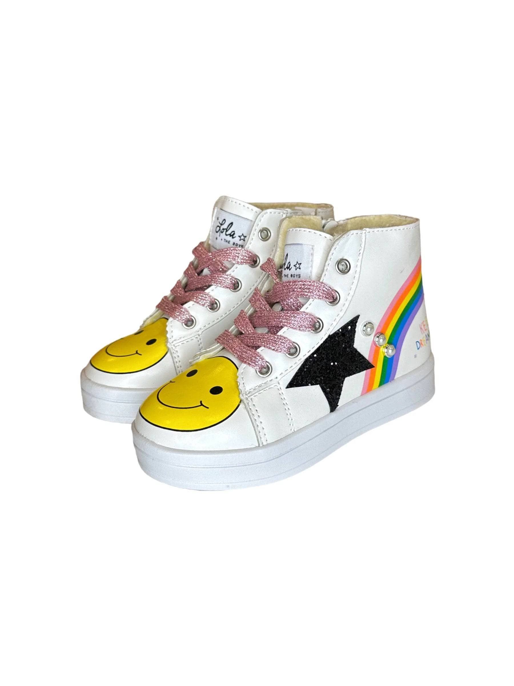 Rainbow Smiley Hi Top Sneaker 4 Rainbow Smiley Hi Top Sneaker - Image 4