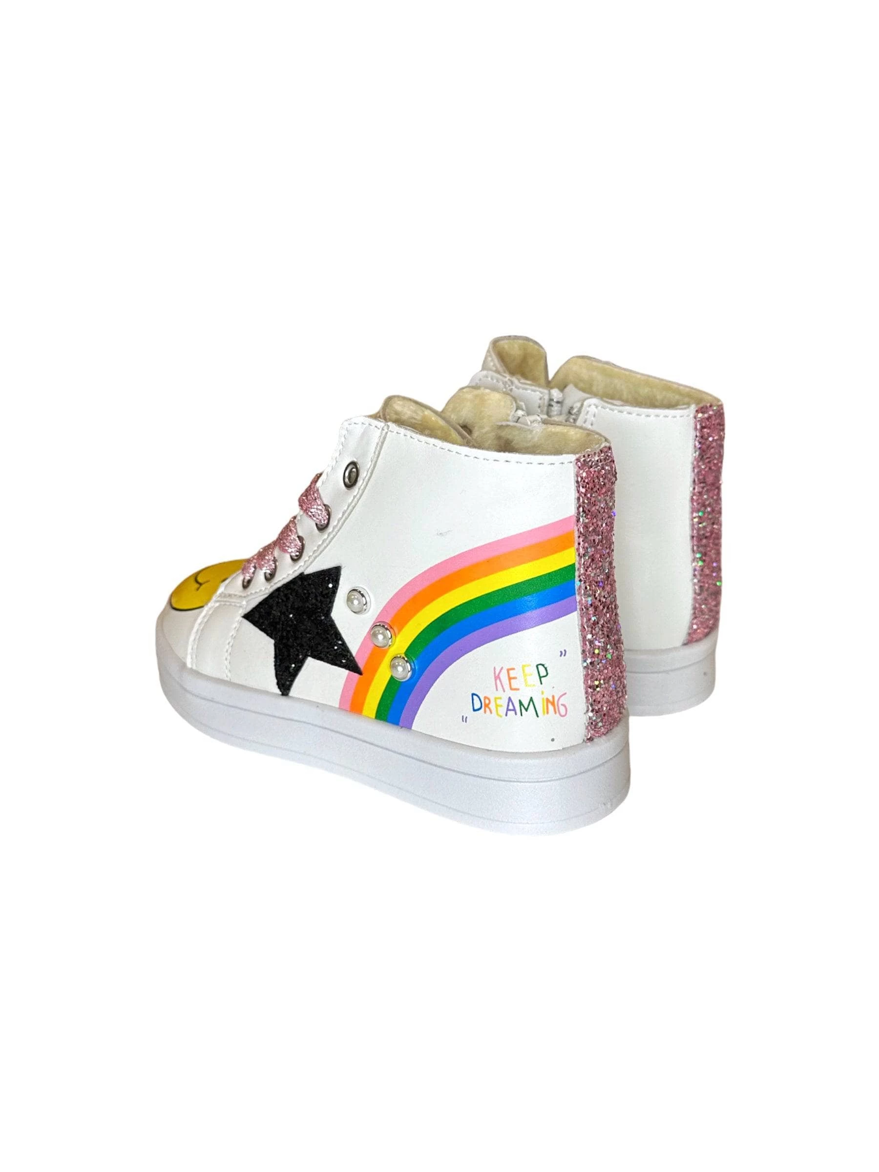 Rainbow Smiley Hi Top Sneaker 5 Rainbow Smiley Hi Top Sneaker - Image 5