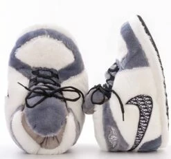 White And Grey Athletic Slippers -Clothing Shop footwear white and grey athletic slippers lola the boys 16052109639782