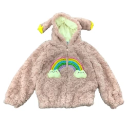 Fuzzy Rainbow Star Jacket -Clothing Shop fuzzy rainbow star hoodie lola the boys 29146564853862