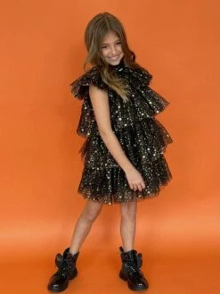 Gold Star Tulle Dress -Clothing Shop gold star tulle dress lola the boys 28947791085670