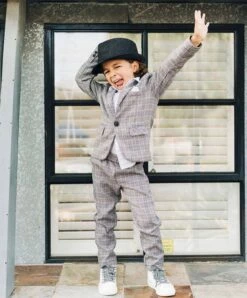 Gray Plaid Piece Suit -Clothing Shop gray plaid piece suit lola the boys 29145465618534