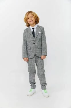 Gray Plaid Piece Suit