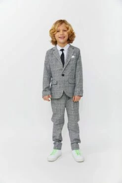 Gray Plaid Piece Suit -Clothing Shop gray plaid piece suit lola the boys 29500227551334