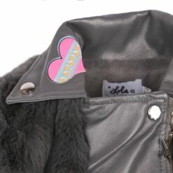 Grey Faux Fur Patch Moto 24 Grey Faux Fur Patch Moto -Clothing Shop grey faux fur patch moto lola the boys 29618435031142