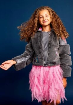 Grey Faux Fur Patch Moto 15 Grey Faux Fur Patch Moto -Clothing Shop grey faux fur patch moto pre order ships 9 30 lola the boys 29210435485798