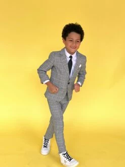 Gray Plaid Piece Suit -Clothing Shop grey plaid piece suit lola the boys 28806133612646