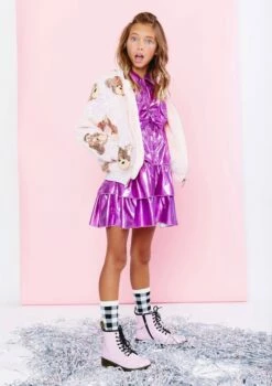 Iridescent Pink Bow Dress 12 Iridescent Pink Bow Dress -Clothing Shop iridescent pink bow dress lola the boys 29343286820966