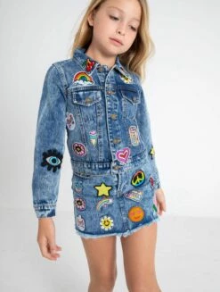 All About The Patch Crop Denim Jacket -Clothing Shop jackets bombers all about the patch crop denim jacket lola the boys 28787472236646