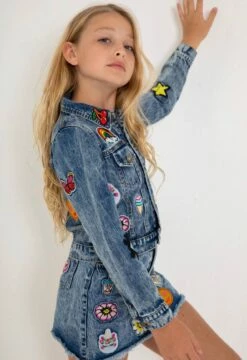 All About The Patch Crop Denim Jacket -Clothing Shop jackets bombers all about the patch crop denim jacket lola the boys 28787472269414