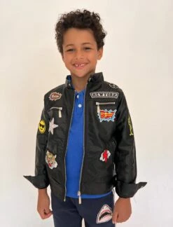 Boys All About The Patch Vegan Leather Jacket -Clothing Shop jackets bombers boys all about the patch vegan leather jacket lola the boys 29063197458534