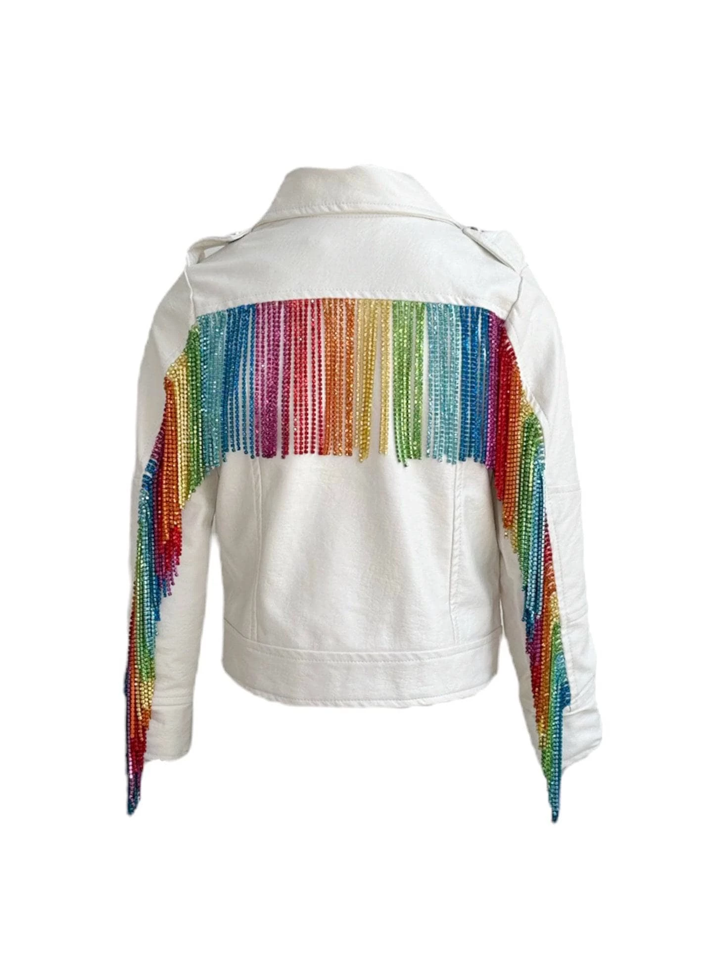 Crystal Rainbow Rain Leather Jacket 3 Crystal Rainbow Rain Leather Jacket - Image 3