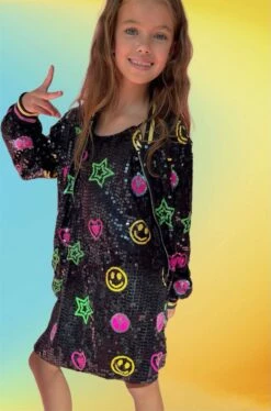 Peace And Love Sequin Bomber 12 Peace And Love Sequin Bomber -Clothing Shop jackets bombers peace and love sequin bomber lola the boys 29227875991654