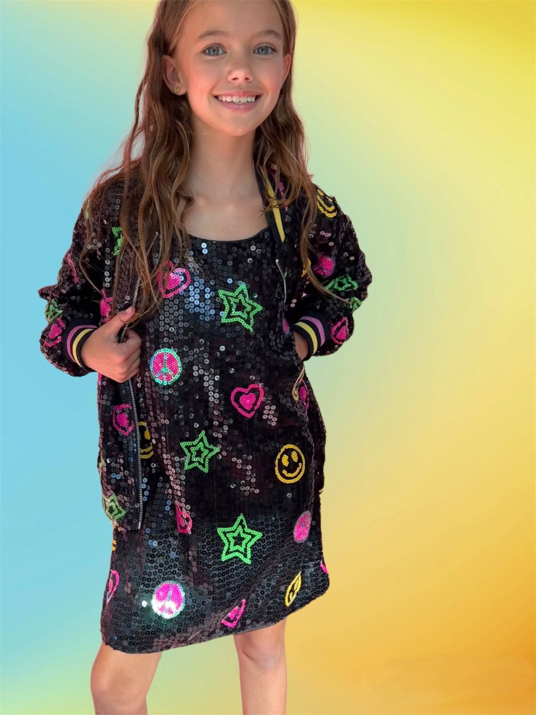 Peace And Love Sequin Bomber 6 Peace And Love Sequin Bomber - Image 6