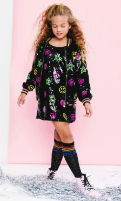 Clothing Shop -Clothing Shop jackets bombers peace and love sequin bomber lola the boys 29343936413798