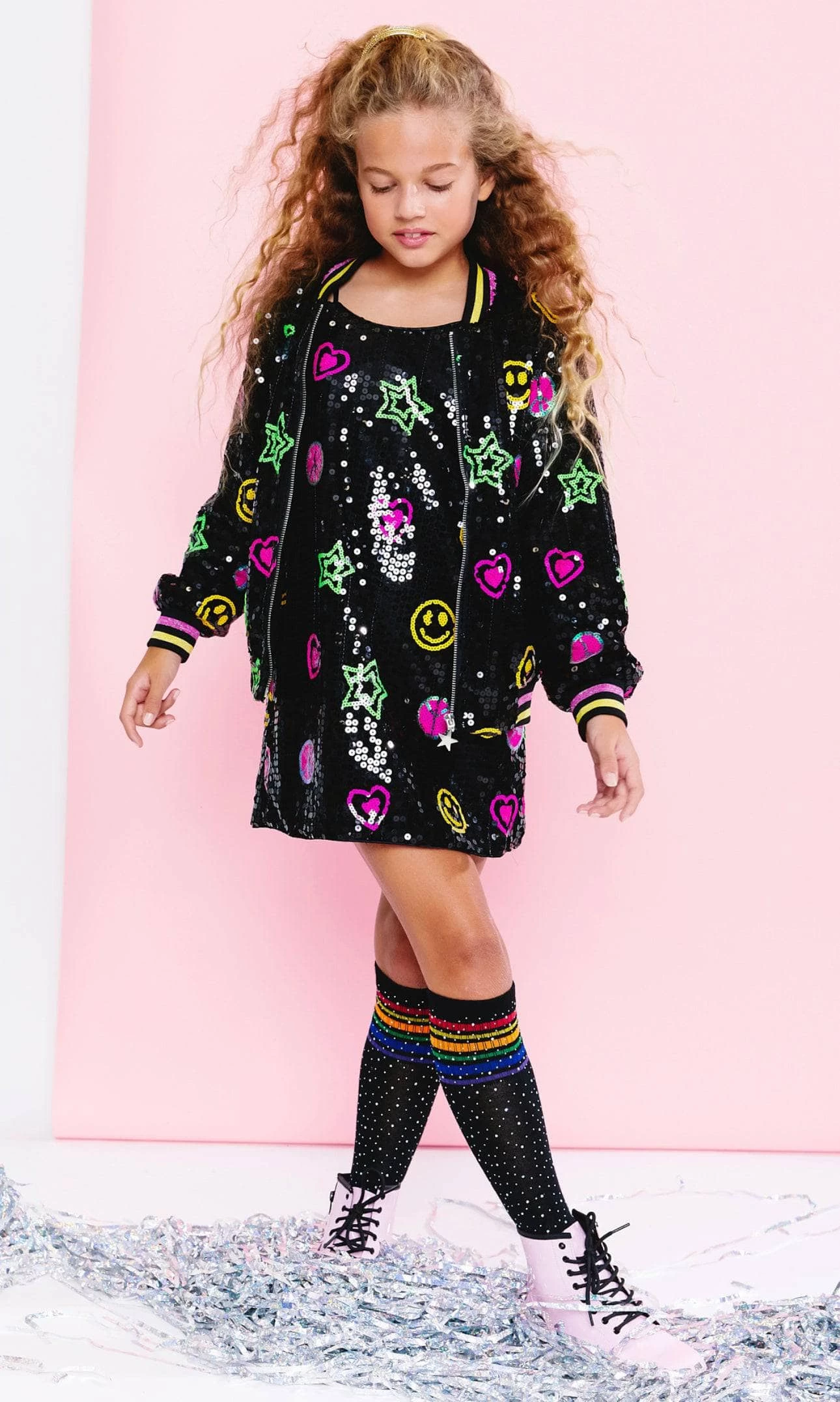 Peace And Love Sequin Bomber 2 Peace And Love Sequin Bomber - Image 2