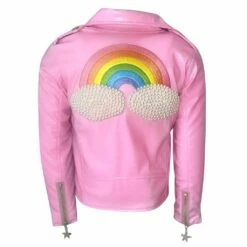Pink Pearl Vegan Leather Jacket 9 Pink Pearl Vegan Leather Jacket -Clothing Shop jackets bombers pink pearl vegan leather jacket lola the boys 27959049683046